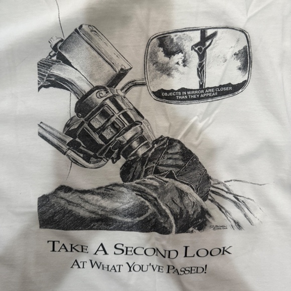 Gildan Christian Motorcyclists Graphic Tee White Regular - Picture 5 of 5